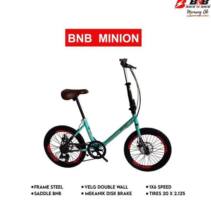 Promo SEPEDA ANAK DEWASA LAKI PEREMPUAN MINION BNB 20 20" 6 SPEED Diskon