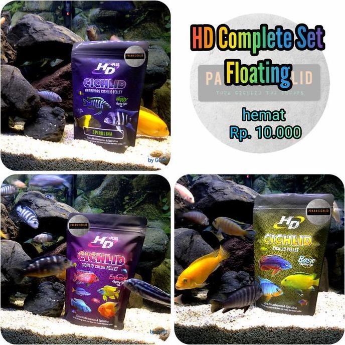 [PAKAN CICHLID] PELET IKAN HD COMPLETE SET