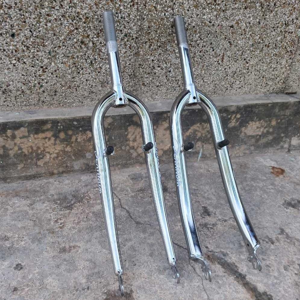 Fork Rigid Sepeda Federal 26 Inch Drat Cantilever V Brake Crome insert 22.2