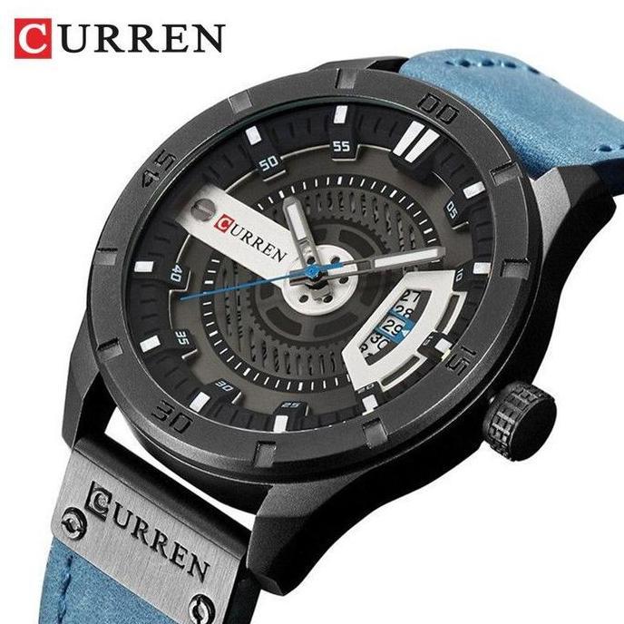 Bw- Jam Tangan Pria Analog Tali Kulit Curren 8301