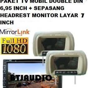 PAKET TV MOBIL DOUBLEDIN 6,95 INCH PLUS HEADREST MONITOR 7 INCH