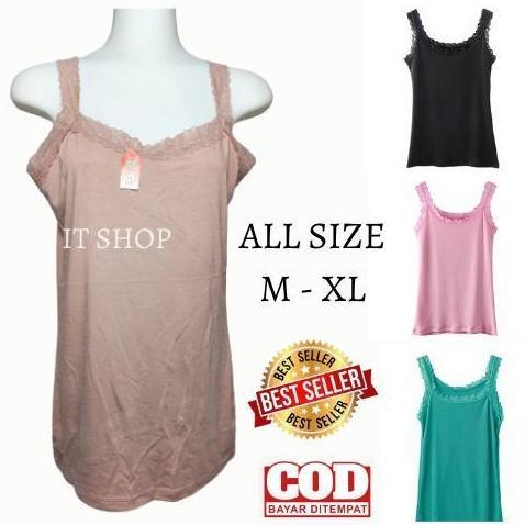 DI131 - Camisol Renda Jumbo / TankTop Jumbo XXXL Tali Lebar / Tank Top Ukuran Besar Tali Lebar Big S