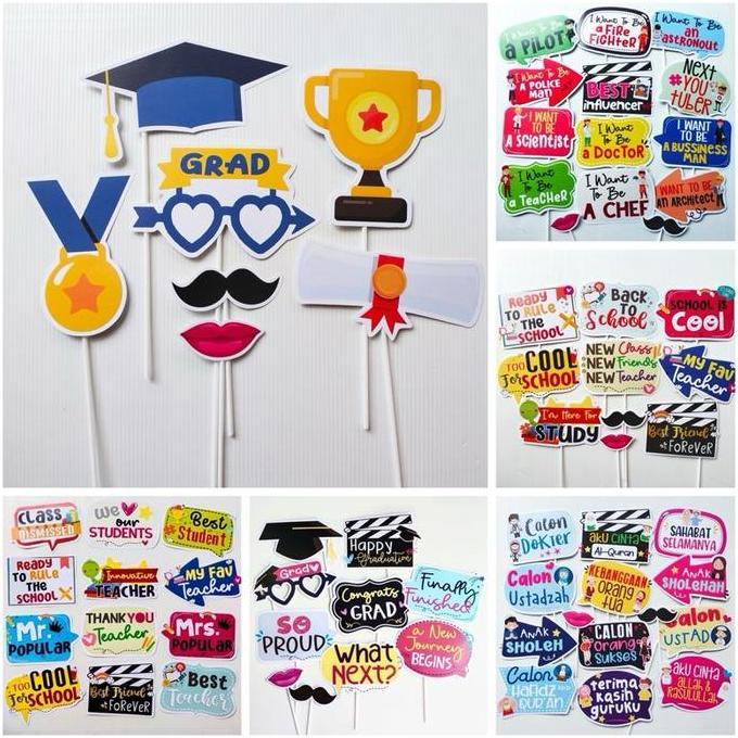 JUILOOSHOPHS - READY STOCK ONLY PROPS GRADUATION WISUDA AKSESORIS PHOTO BOOTH