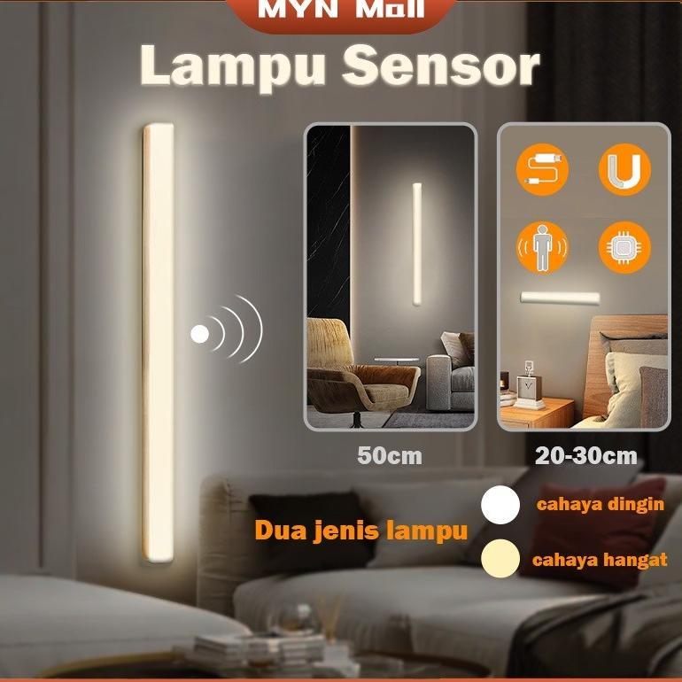 Flash Sale Lampu Tl Led Sensor Gerak Magnetic Motion Sensor Lampu Stick Panjang 10,20,30-50 Cm Dapat