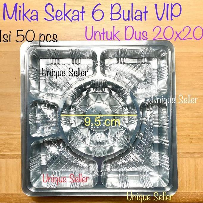 1 Dus Mika Sekat 6 Bulat Uk 20 cm VIP isi 1.500 pcs untuk Dus Nasi 20x20 cm Mika Sekat 6 Kardus Nasi
