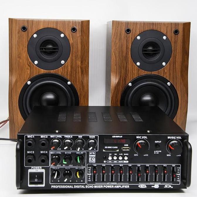 Promo Audio Amplifier Bluetooth Karaoke Support 2 MicEQ Amplifier Karaoke Mixer Audio FM Diskon