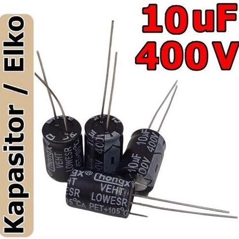 ELCO CAPACITOR 10/400 10UF/400 10/400V ELKO KAPASITOR 10UF/400V 10UF/400 10 MIKRO 400 VOLT HQ
