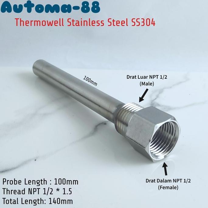 Tron- Thermowell 1/2 Inch Npt Stainless Steel Pelindung Temperature Sensor