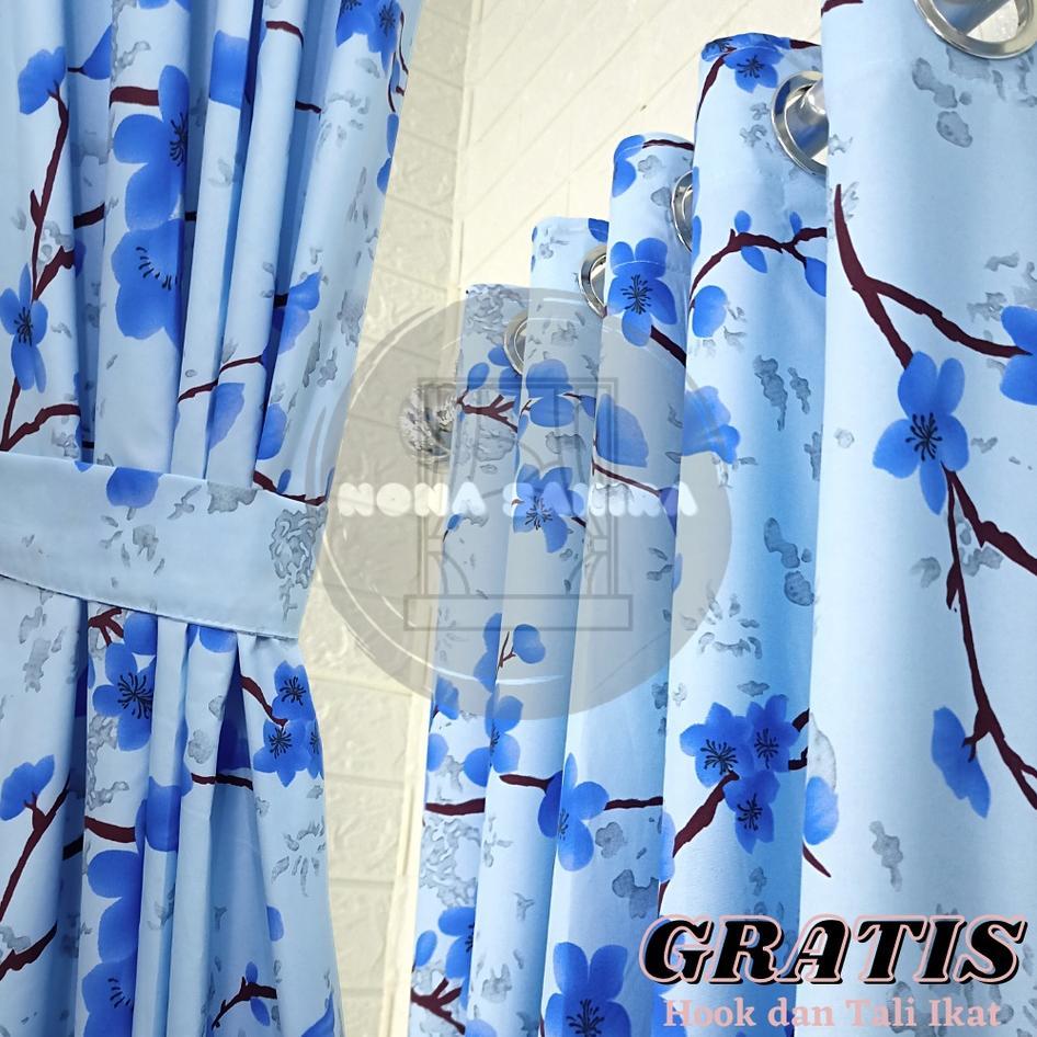 Gorden Sakura Jendela Pintu Minimalis Tirai Model Smokering Murah