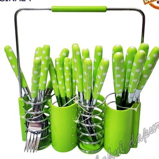 Sendok Set Polkadot Sendok Garpu Set Sendok Stainless Set Sendok Makan Plus Rak Weston Wss 01