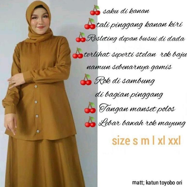 Favorit Ns - Gamis Pemda Khaki Stelan Semi Rok Pns Toyobo - Seragam Pemda Khaki Tua - Pns Pdh Pdl - 