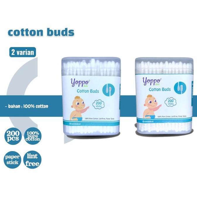 Beb - Cotton Bud Bayi 200 Pcs / Cotton Bud Sendok / Cotton Bud Spiral Bayi