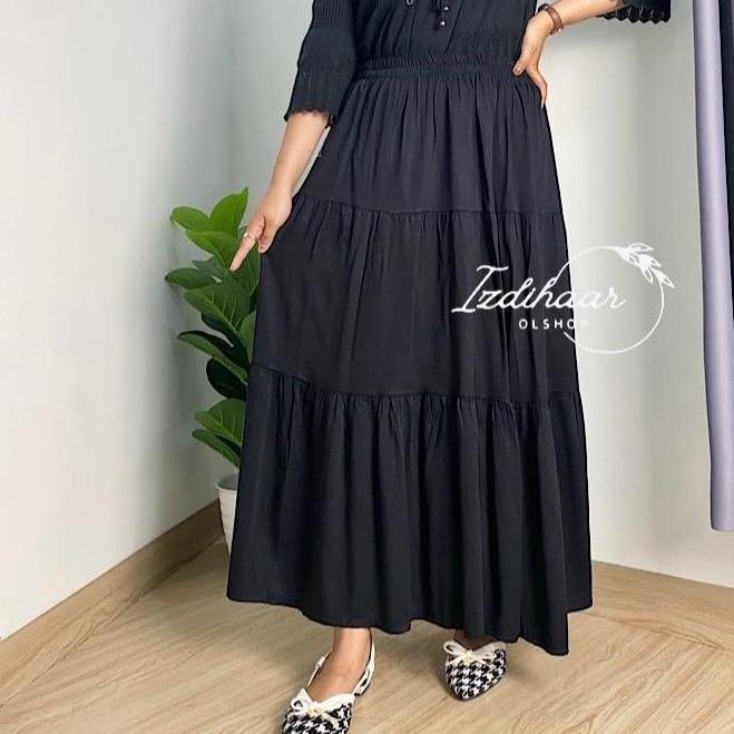Youyou- Rok Susun Panjang Rok Susun Nita Katun Rayon Twill