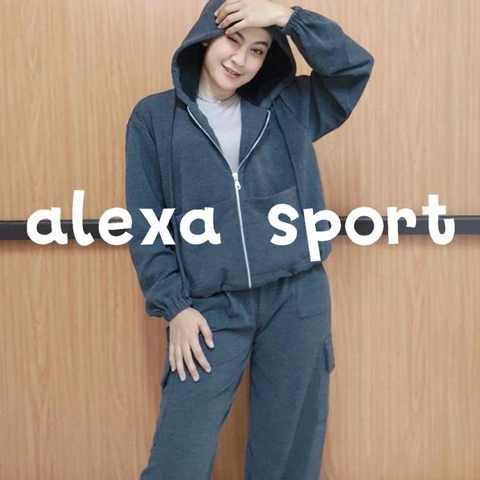 Definies - Veralikes - Alexa Sport One Set Olahraga & Santai - Bahan Kaos Rib Knit - Jaket Bomber Ce