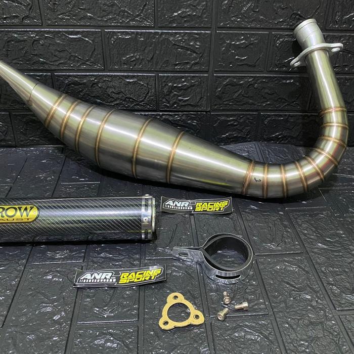 KNALPOT RX KING REPSOL SILINCER CARBON ARROW STAINLESS STEEL ANTI KARAT - MOTORCYCLE ORIGINAL DAN TE