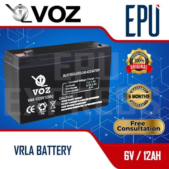 AKI UPS VOZ 6V 12AH - BATERAI UPS - AKI KERING VRLA - BATTERY UPS ORIGINAL DAN TERPERCAYA