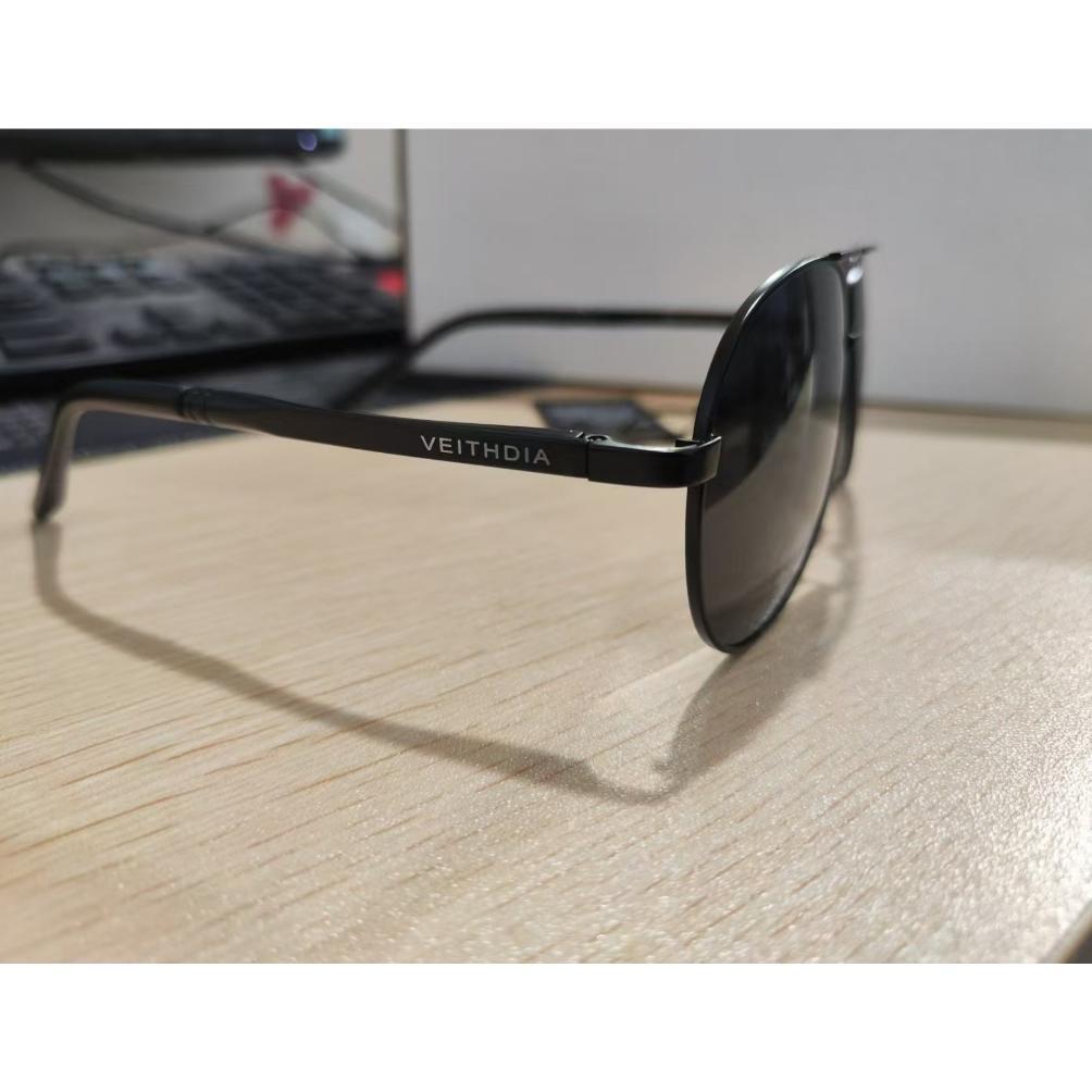 Diskon Veithdia Kacamata Aviator Original Polarized Kaca Mata Hitam Anti Sinar Uv Matahari  1306