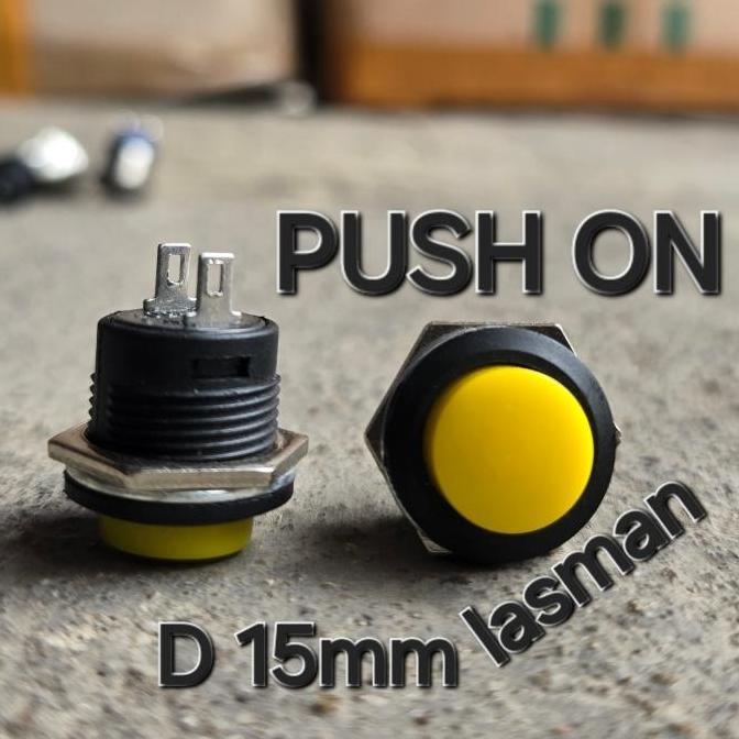 HIMAX ( SAKLAR PUSH ON ) SWITH TOMBOL ON OFF SWITCH KLAKSON BELL TEKAN BULAT BESI PLASTIK MOMENTARIL