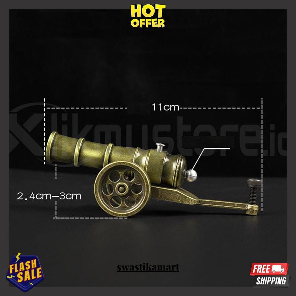 Meriam Mortir Mainan Besi Anak Tembak Pelontar Peluru Cannon Mortar Toys Stok Aman