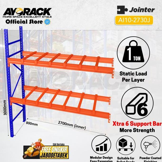 AYORACK PALLET RACK JOINTER AI10-2730SJ- RAK GUDANG PALET 1 TON 3M