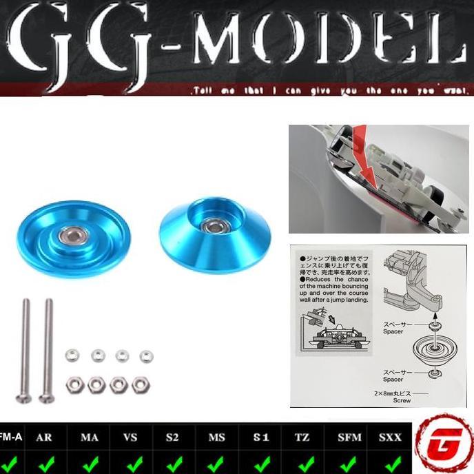 REP TAMIYA 95436 HG 19MM TAPERED ALUMINUM ROLLERS RINGLESS SKY BLUE