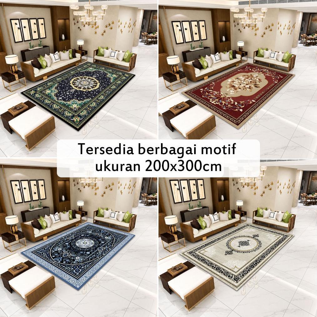 [Umi Yuli] - Karpet Polyester Jumbo 200x300CM Permadani Premium Anti Slip Motif Turky Ruang Tamu
