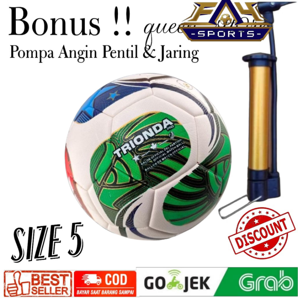 Bola Sepak Adidas Bola Kaki Trionda Size 5 dan Size 4 Bonus Pompa Pentil Dan Jaring Bola