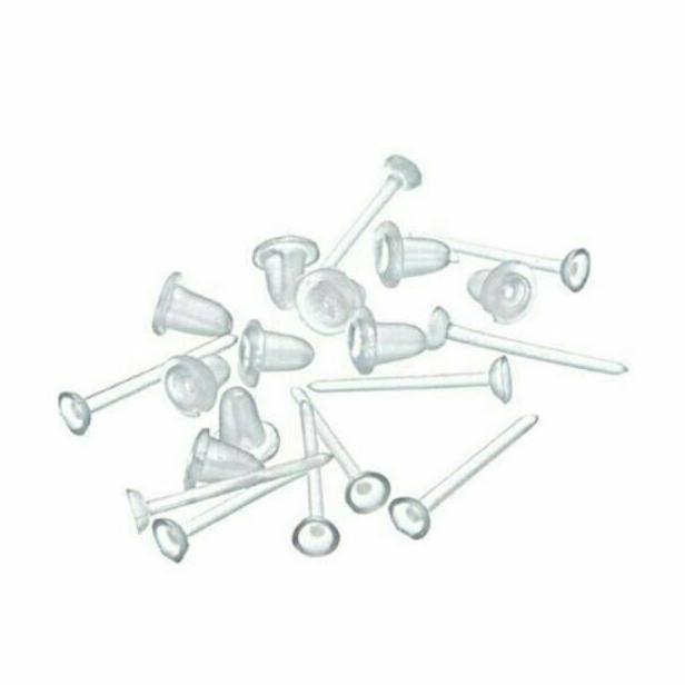 Limited Anting Tusuk Plastik / Bening 1 Pasang Dan Stopper 1 Pasang