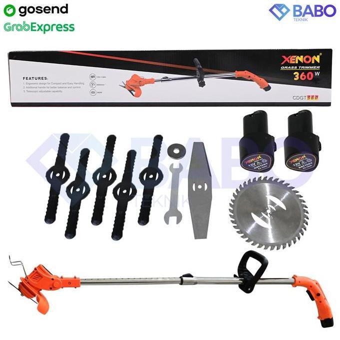 XENON CDGT360 Cordless Grass Trimmer - Mesin Potong Rumput Baterai Cas