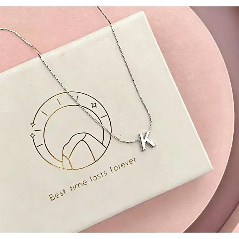Nc-Kalung Rantai Huruf Gold -  Kalung Liontin Huruf Kalung Titanium Wanita Anti Karat Asli