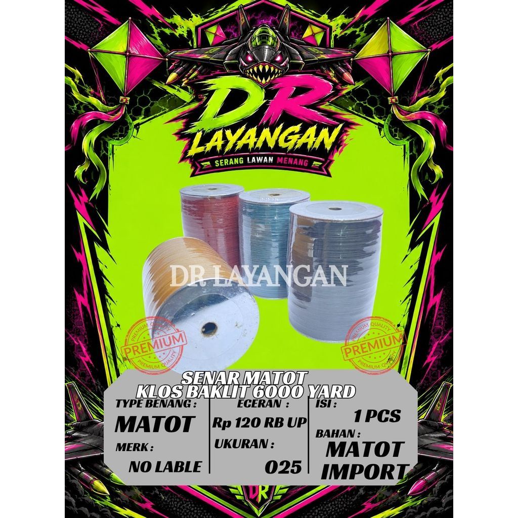 "PROMO" Gelasan MATOT ABU “MONSTER ”025” 6000Yard ABU STAINLESS BEKLIT (Bahan super Kuat dan Tajam) 