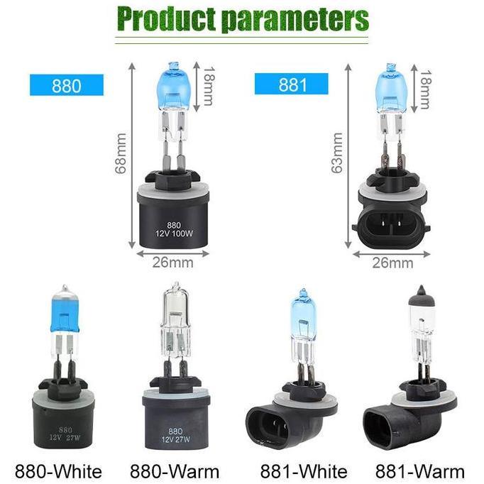 MARVELDRUMB Bohlam Lampu Kabut Foglamp H27 / 881 880 MOBIL 12V 27W  Bohlam lampu Halogen Bohlam Fogl