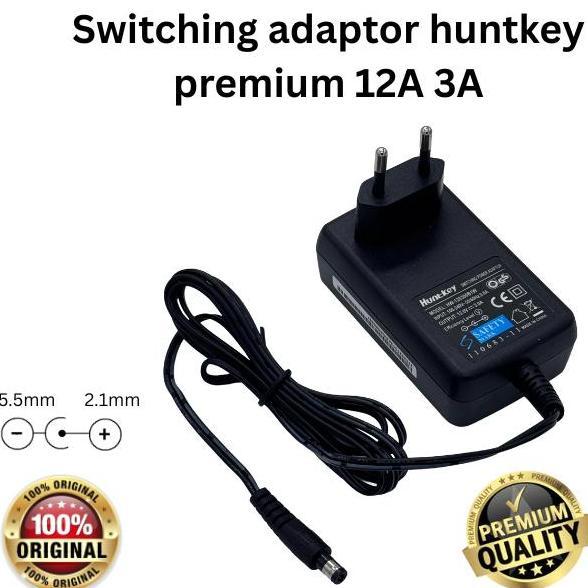ASELMADRAS Adaptor Huntkey router 12V 3A / 12V 2A switching charger 12Volt 3ampere / 12 Volt 2 amper