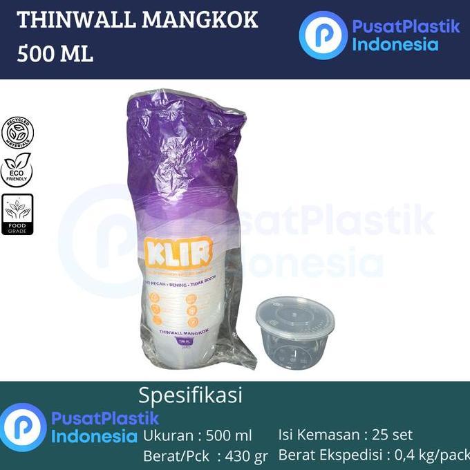 Thinwall Klir 500ml Bowl | Mangkok Plastik KLIR BOWL 500ml@25set