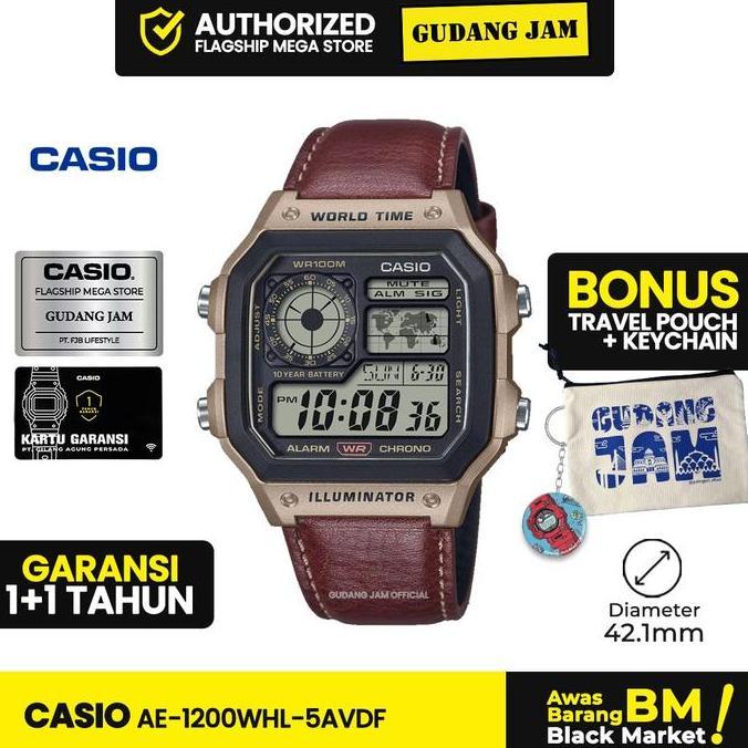 Casio AE-1200WHL-5AVDF AE-1200WHL-5A AE-1200WHL AE1200WHL AE 1200WHL Original Pria Watches