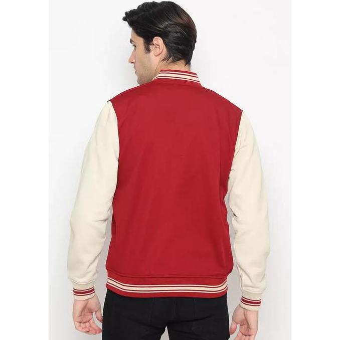D&F - JACKET BOMBER PRIA ORIGINAL - Jacket Bomber - Maroon Cream HCS