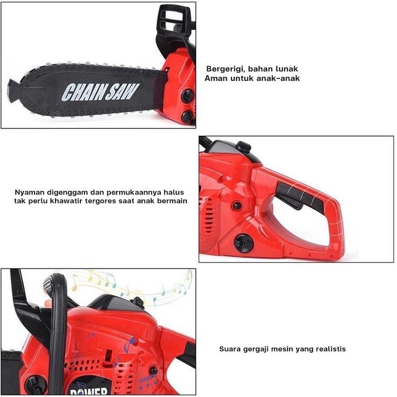 FUNTOY Mainan Chainsaw Elektrik Anak Mainan Simulasi Mesin Gergaji Elektrik Untuk Anak Laki