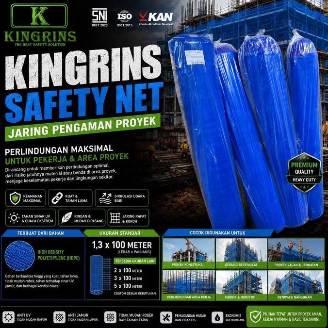 '' JARING POLYNET SAFETY / SAFETY NET / POLYNET BIRU 1,3 X 100M //