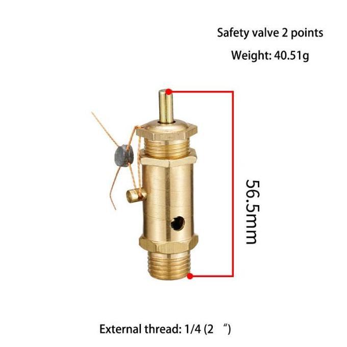 CLAKONE Safety Valve Kuningan / Kompresor Boiler Size 1/4" Inch / Compressor Safety Valve / Safety V