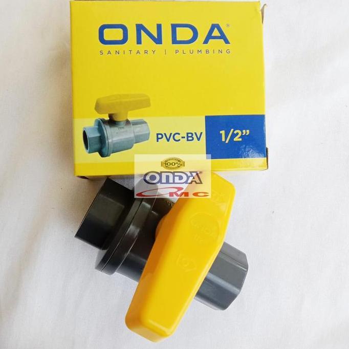 BALL VALVE BAL BOL BRASS STOP KRAN KERAN PVC 1/2 INCH ONDA PVC-BV-1P2 FORSALE