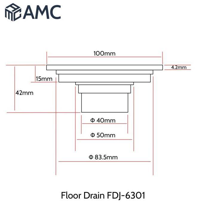 AMC FDJ 6301 Saringan Got Mesin Cuci Floor Drain Strainer Anti Bau