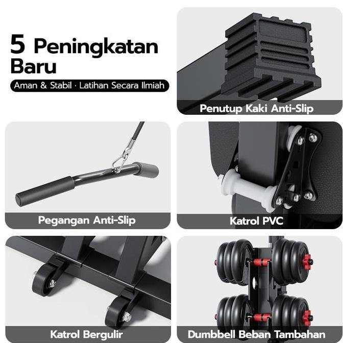 Dera.Derigold - Multifunctional Foldable High Pull Down Rowing Machine 2-In-1 Home Gym Functional Tr