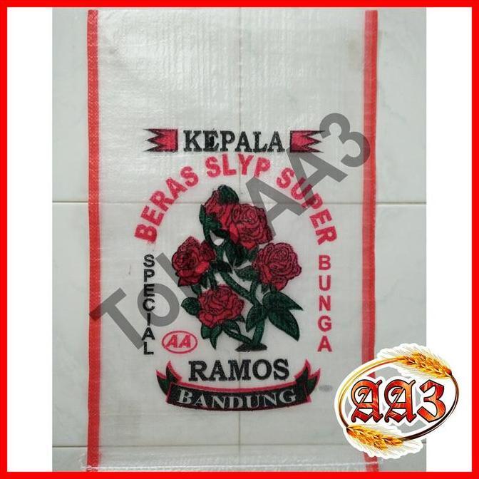 Cake- Karungaa3 Karung Beras Transparan Merek Ramos Bandung 25Kg (Per 10 Lembar)