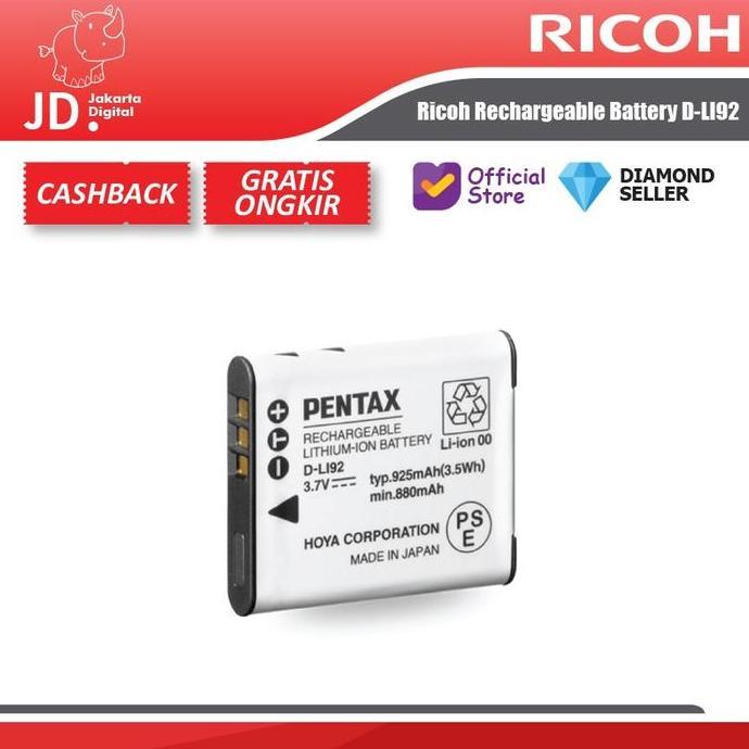 Ricoh Rechargeable Battery D-Li92 - Pentax D-Li92 Battery Wg80/Wg70