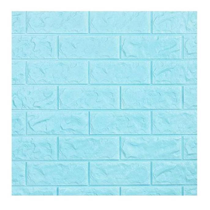 Parede - Wallpaper Dinding 3D Rona Zt010901 Brick Foam Batu Bata Light Blue