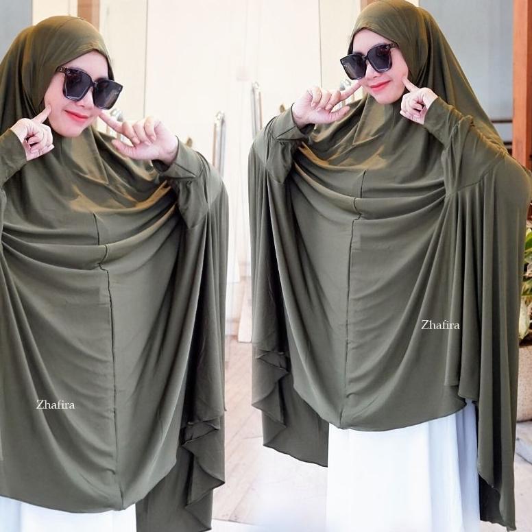 New Almira Lengan Jersey / Antem Dagu Jumbo / Hijab Dagu / Hijab Lengan / Bergo Jumbo ( Haji & Umroh