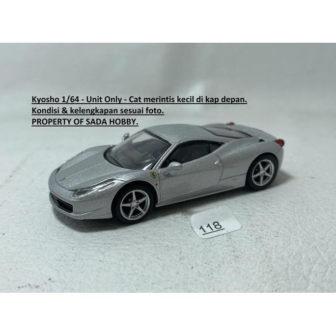 KYOSHO 1/64 FERRARI 458 SILVER UNIT ONLY SADHO