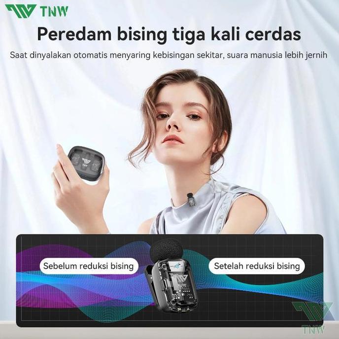 GIVANIMA45 - TNW X23M WIRELESS MICROPHONE ULTRA-MINI MIC MIKROFON HP DENGAN AI VOICE CHANGER UNTUK V