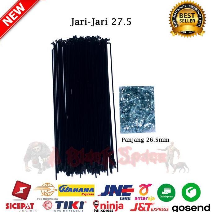 JARI JARI RUJI SPOKE SEPEDA UKURAN 27,5 WARNA HITAM 36PCS 26,5MM