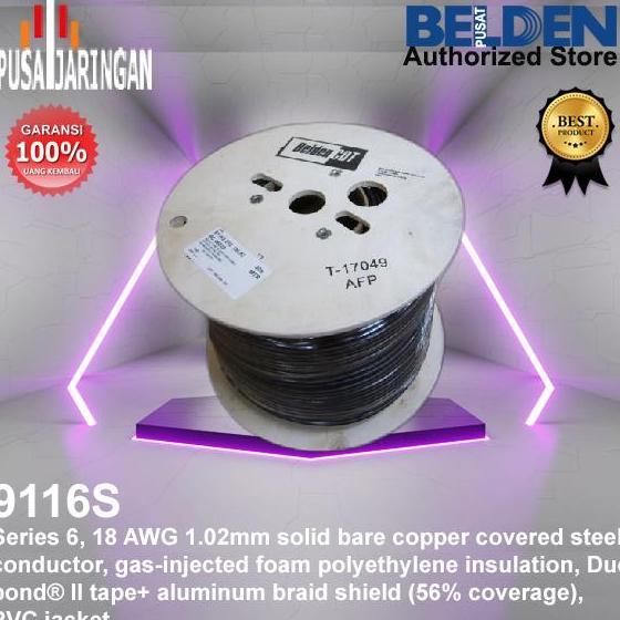 Belden 9116S 010 Blk Rollbox305M Kabel Coaxial Rg6 Catv Cable Pvc